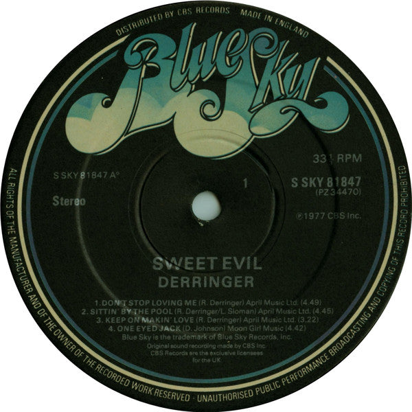 Derringer (2) : Sweet Evil (LP, Album)