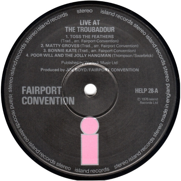 Fairport Convention : Live At The L.A. Troubadour (LP, Album)