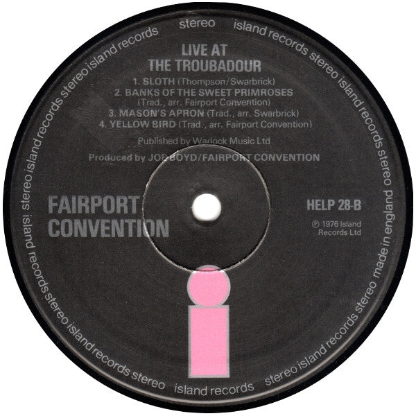 Fairport Convention : Live At The L.A. Troubadour (LP, Album)