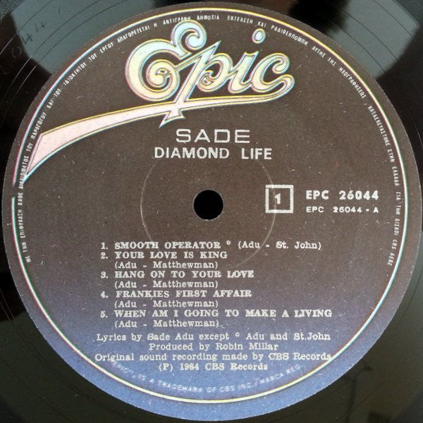Sade : Diamond Life (LP, Album)