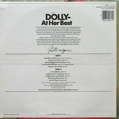Dolly Parton : The Best Of Dolly Parton (LP, Comp, RE)