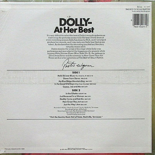 Dolly Parton : The Best Of Dolly Parton (LP, Comp, RE)