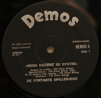 De Fortabte Spillemænd : "Mens Dagene Er Dystre" (LP, Album, Bla)