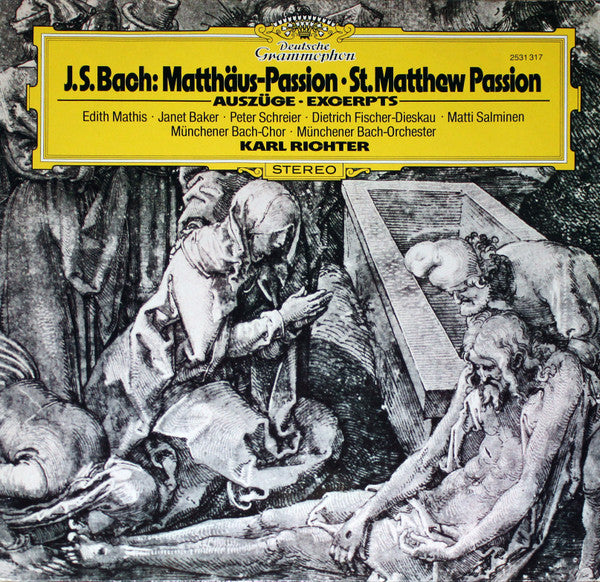 Johann Sebastian Bach - Karl Richter, Münchener Bach-Orchester, Münchener Bach-Chor : Matthäus-Passion = St. Matthew Passion - Auszüge = Excerpts (LP)