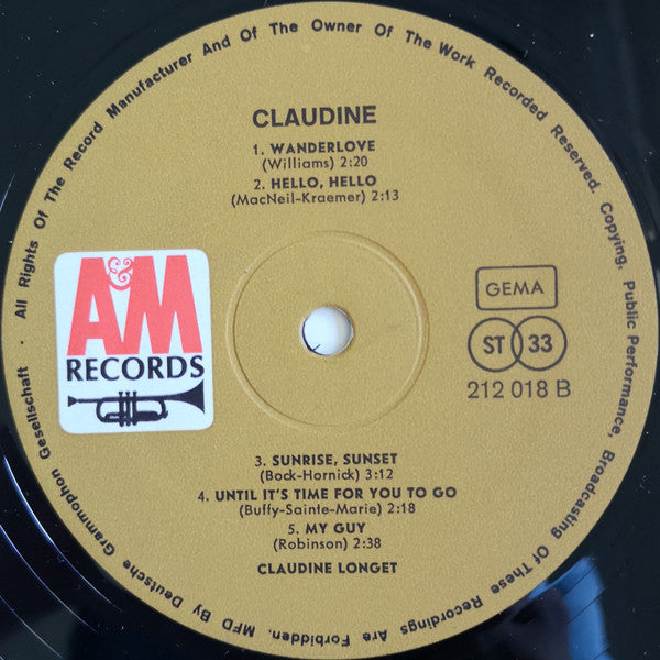 Claudine Longet : Claudine (LP, Album)