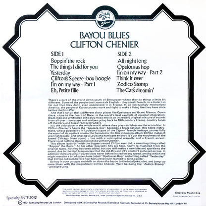 Clifton Chenier : Bayou Blues  (LP, Comp, RM)