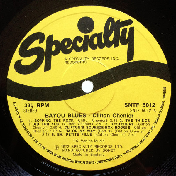 Clifton Chenier : Bayou Blues  (LP, Comp, RM)