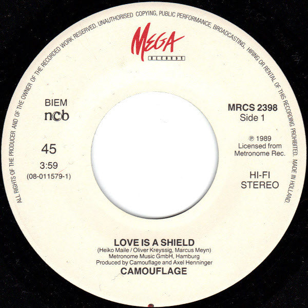 Camouflage : Love Is A Shield (7", Single)