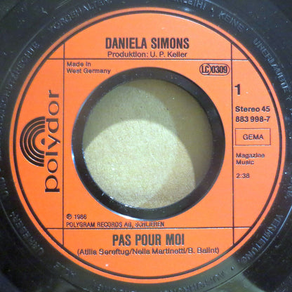 Daniela Simmons : Pas Pour Moi (7", Single)