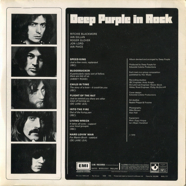 Deep Purple : Deep Purple In Rock (LP, Album, Gat)