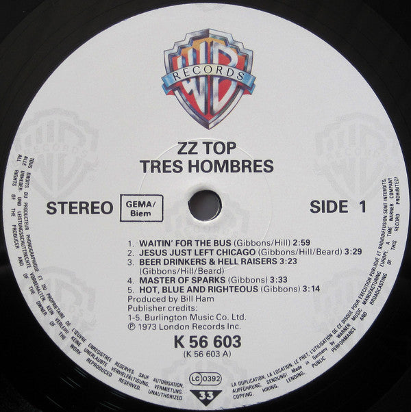 ZZ Top : Tres Hombres (LP, Album, RE)
