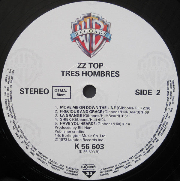 ZZ Top : Tres Hombres (LP, Album, RE)