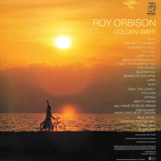 Roy Orbison : Golden Days (The Collection Of 20 All-Time Greats) (LP, Comp)