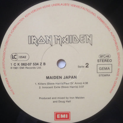 Iron Maiden : Maiden Japan (12", EP)