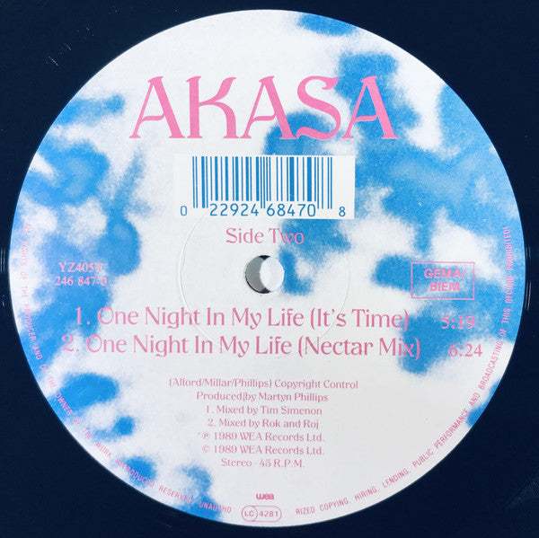 Akasa : One Night In My Life (12")