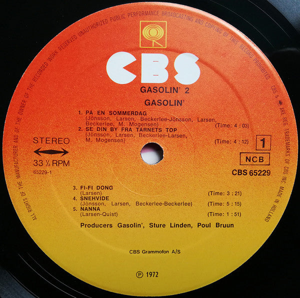 Gasolin' : Gasolin' 2 (LP, Album, RE, Sun)