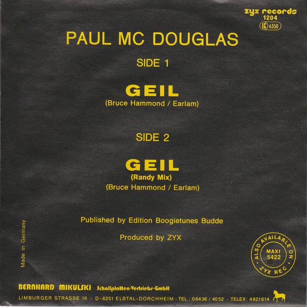 Paul Mc Douglas : Geil (7", Single)