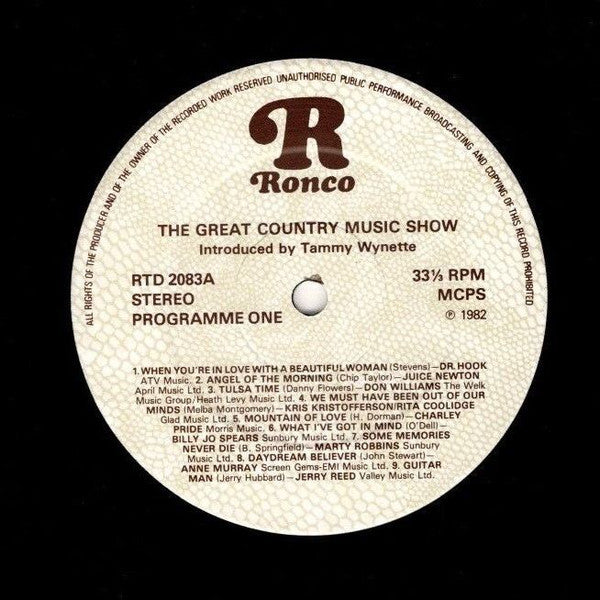 Various : The Great Country Music Show (2xLP, Album, Comp)