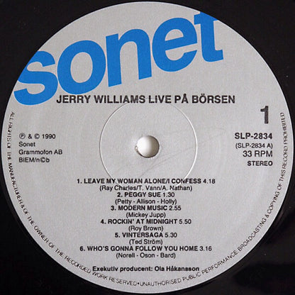 Jerry Williams (3) : Live På Börsen (LP, Album)