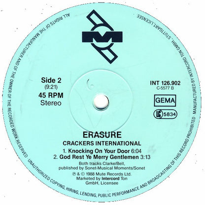 Erasure : Crackers International Part II (12", Maxi)