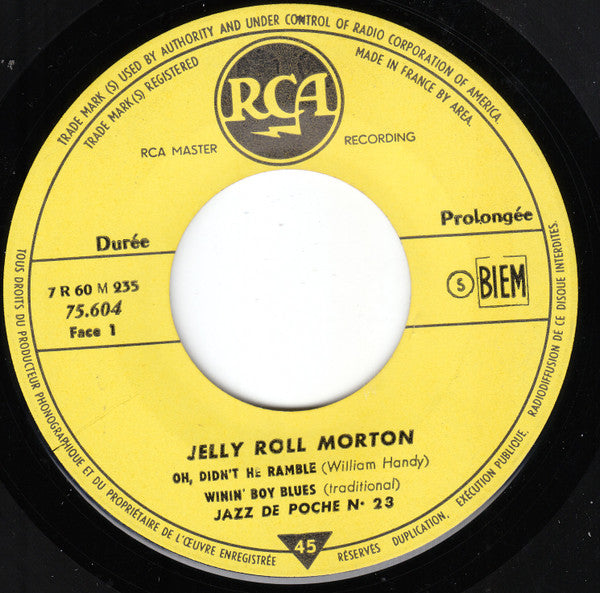 Jelly Roll Morton : Jazz De Poche N° 23 (7", EP, Mono)
