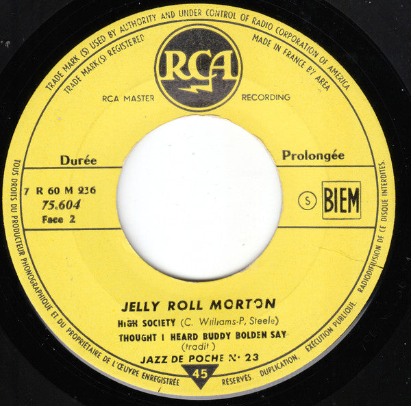 Jelly Roll Morton : Jazz De Poche N° 23 (7", EP, Mono)