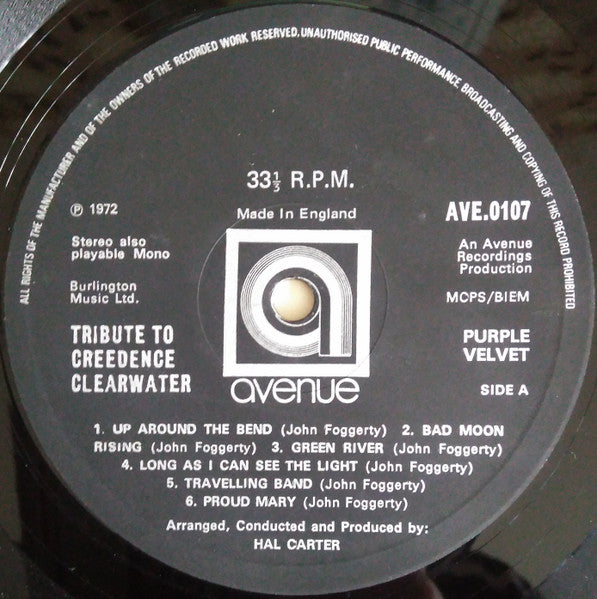 Purple Velvet (2) : Tribute To Creedence Clearwater (LP, Album)