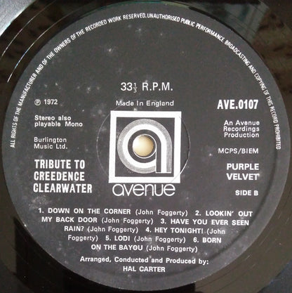 Purple Velvet (2) : Tribute To Creedence Clearwater (LP, Album)