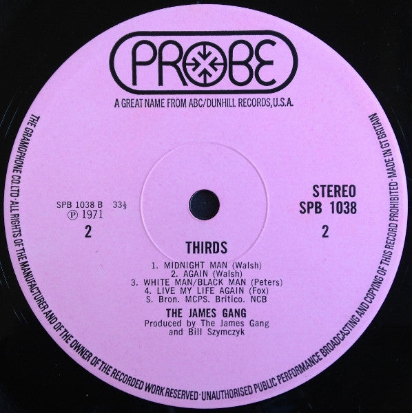 James Gang : Thirds (LP, Album)