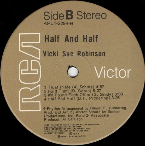 Vicki Sue Robinson : Half And Half (LP, Album)