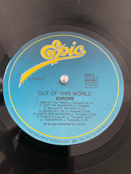 Europe (2) : Out Of This World (LP, Album)