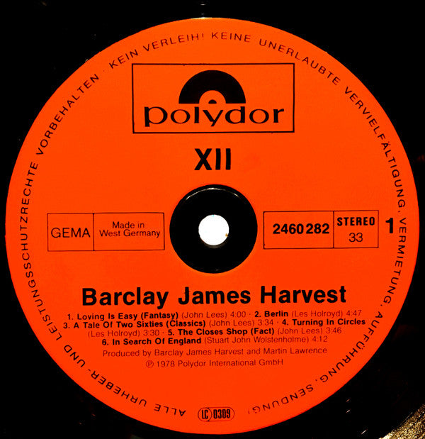Barclay James Harvest : XII (LP, Album, RP, Emb)