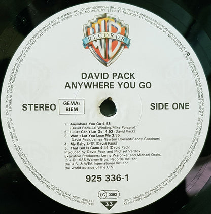 David Pack : Anywhere You Go.... (LP, Album)