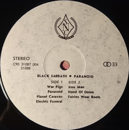 Black Sabbath : Paranoid (LP, Album, RE, Whi)