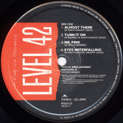 Level 42 : A Physical Presence (2xLP, Album)