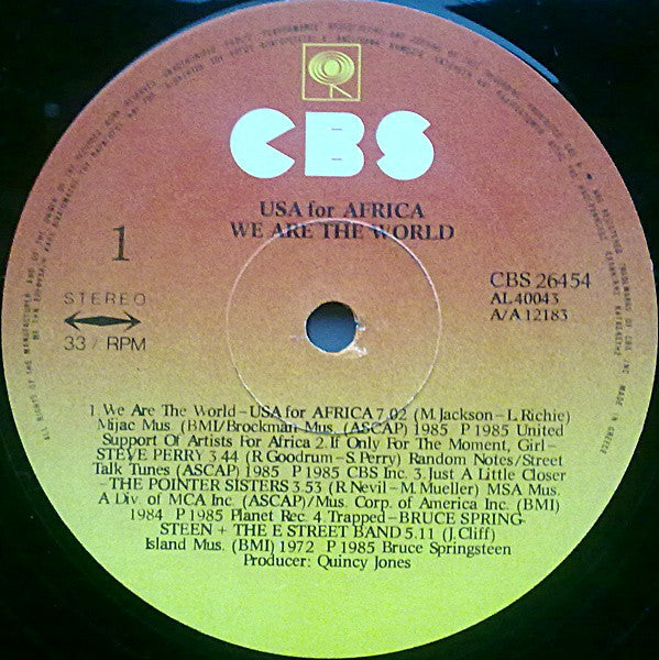 USA For Africa : We Are The World (LP, Album)