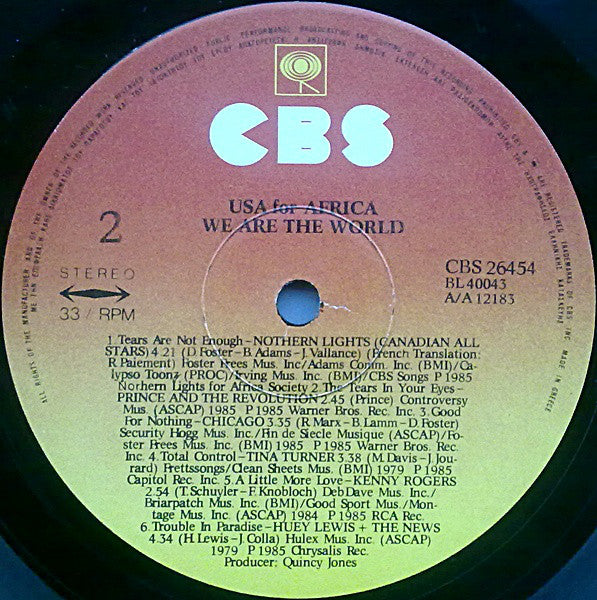 USA For Africa : We Are The World (LP, Album)