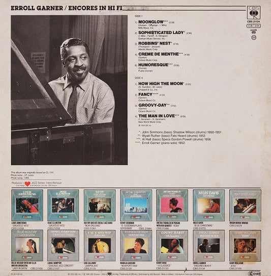 Erroll Garner : Encores In Hi Fi (LP, Album, Mono, RE)