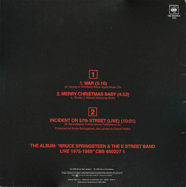 Bruce Springsteen & The E Street Band* : War (12", Maxi)