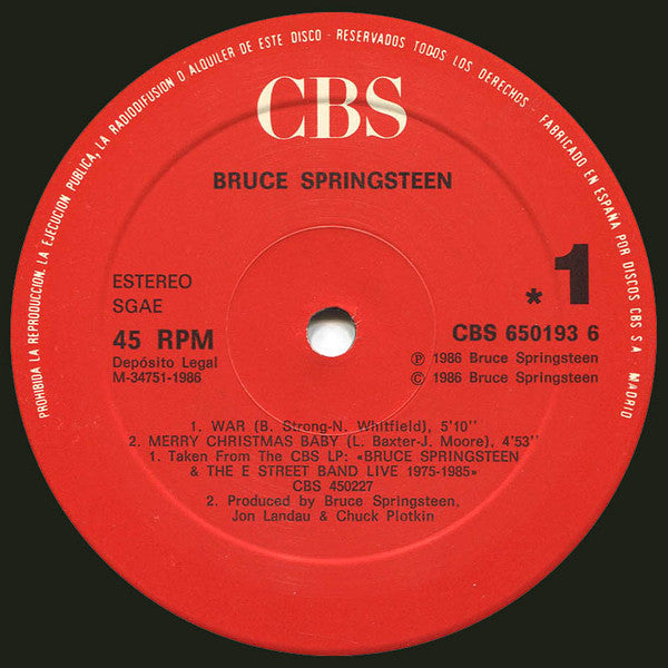 Bruce Springsteen & The E Street Band* : War (12", Maxi)