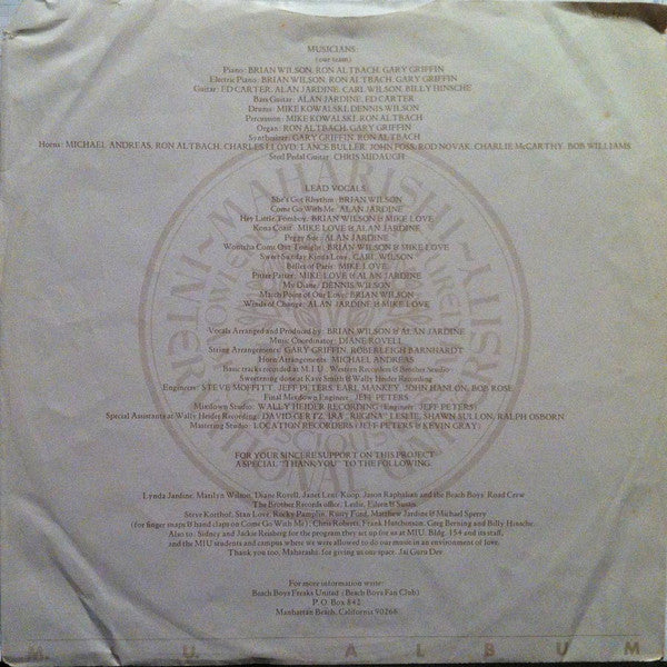 The Beach Boys : M.I.U. Album (LP, Album, Win)