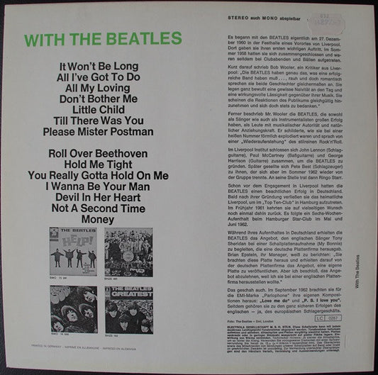 The Beatles : With The Beatles (LP, Album, RE)
