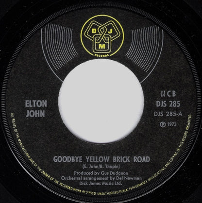 Elton John : Goodbye Yellow Brick Road (7", Single)