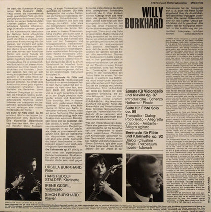 Willy Burkhard : Sonate Für Violoncello Und Klavier Op. 87 / Suite Für Flöte Solo Op. 98 / Serenade Für Flöte Und Klarinette Op. 92 (LP, Album)