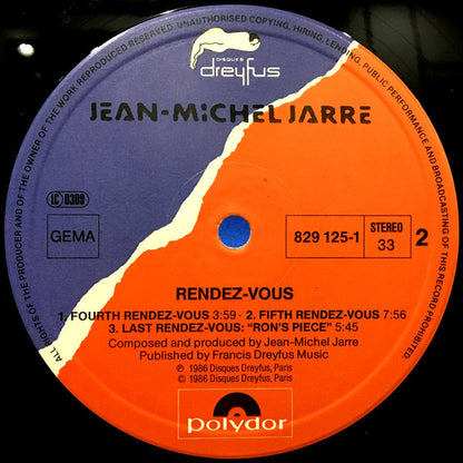Jean-Michel Jarre : Rendez-Vous (LP, Album)
