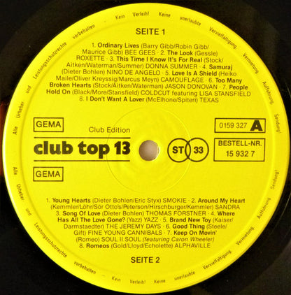 Various : Club Top 13 - Die Internationalen Top Hits Aus Den Hitparaden 1989 - Juli/August (LP, Comp, Clu)