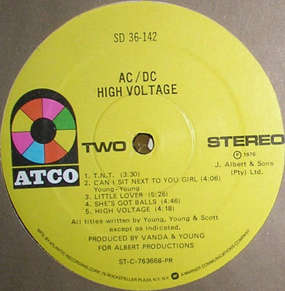 AC/DC : High Voltage (LP, Album, PR)