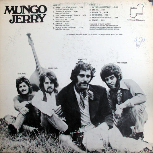 Mungo Jerry : Mungo Jerry (LP, Album, Bes)