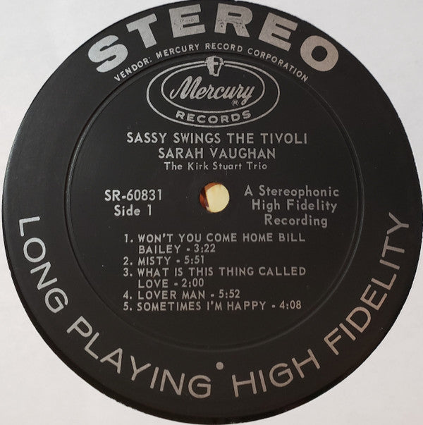 Sarah Vaughan : Sassy Swings The Tivoli (LP, Album)