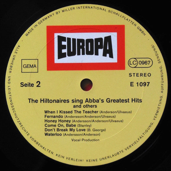 The Hiltonaires : The Hiltonaires Sing Abba's Greatest Hits And Others (LP, Album)
